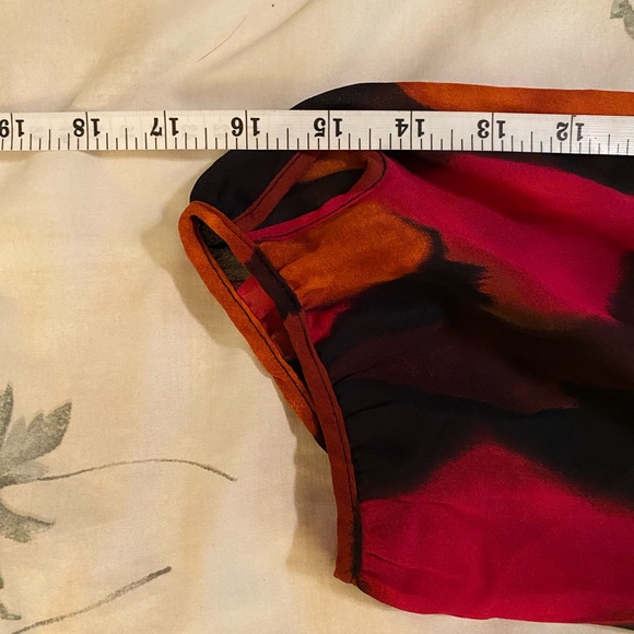 Anthropologie Tapemeasure Blouse XL Chiffon 3/4 Sleeve Embellished V-Neck - Picture 6 of 13